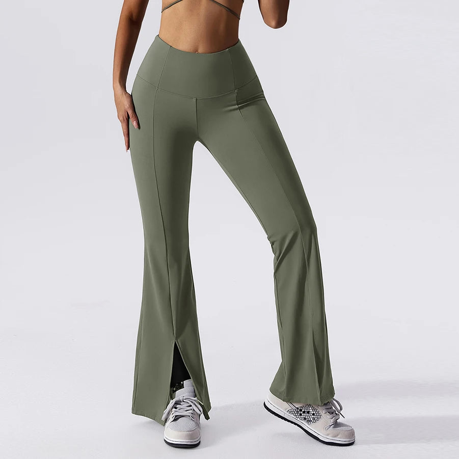 New Arrived Workout Wear 3 Piece Set Gym Clothing Fitness Sport Bra Flared Pants Yoga Set Bra Legging Sets