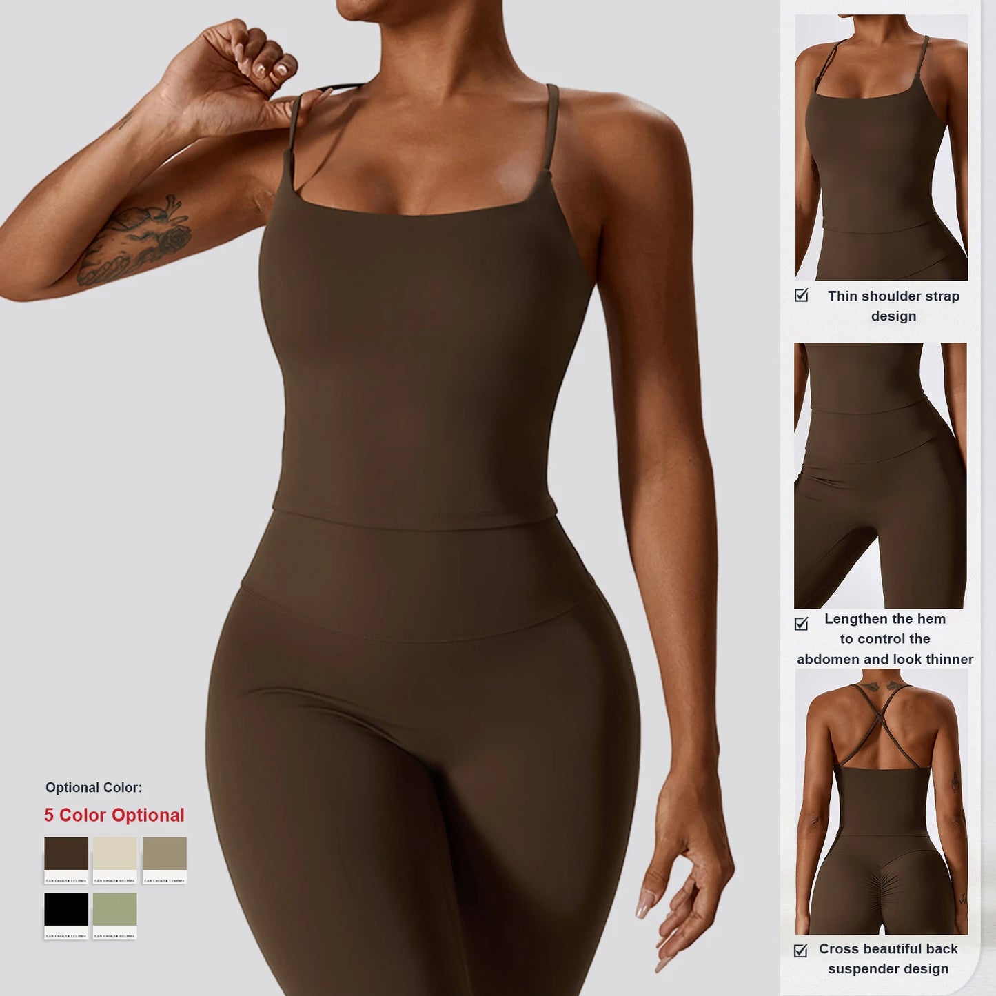 Custom Yoga Suit Sports Women Gym Clothing Fitness Leggings Pants Workout Tight Jumpsuit Yoga Sets