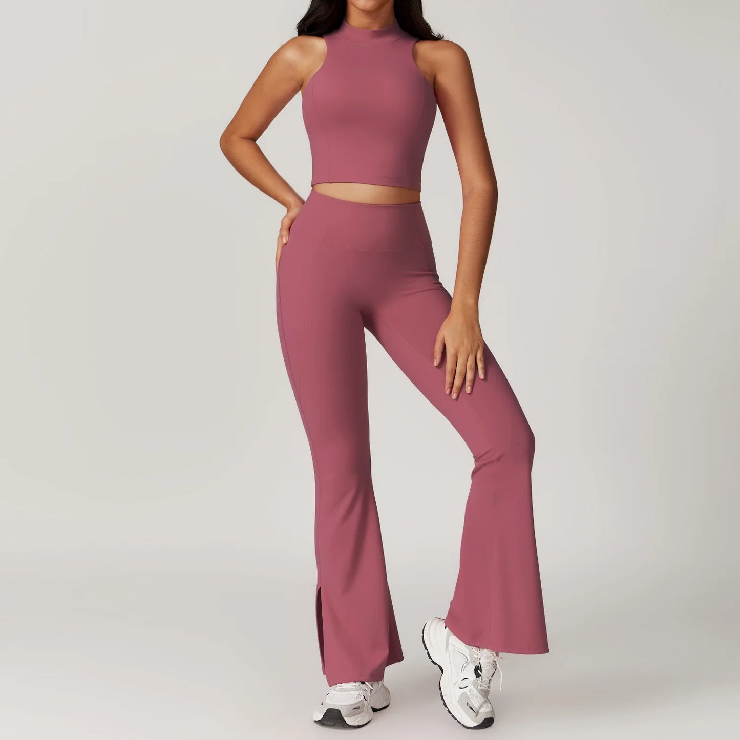 YIYI Wholesale 4pcs Summer High Quality Workout Suits Cooling Flare Leggings Athletic Sets Girls Gym Clothing Sets for Women