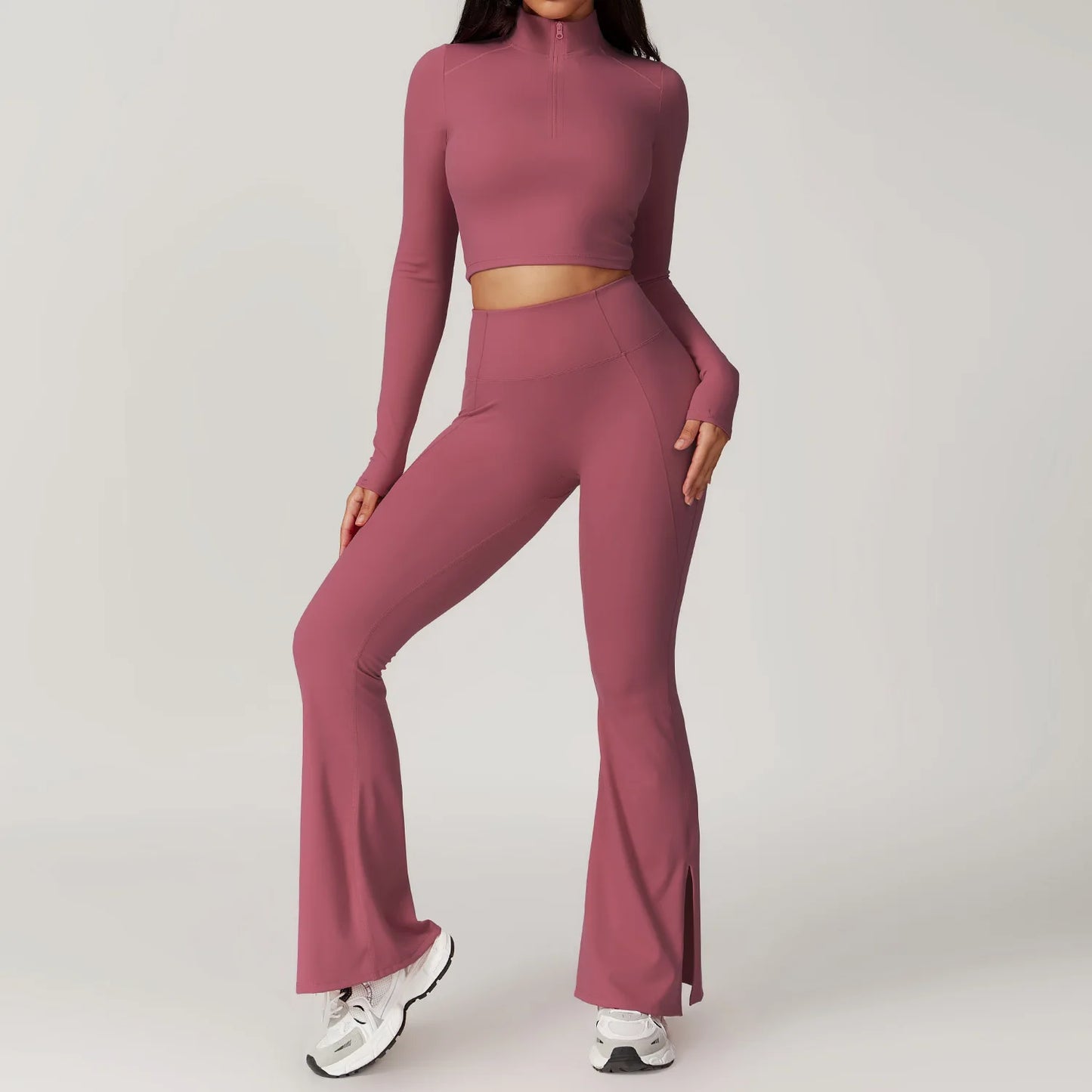 YIYI Wholesale 4pcs Summer High Quality Workout Suits Cooling Flare Leggings Athletic Sets Girls Gym Clothing Sets for Women