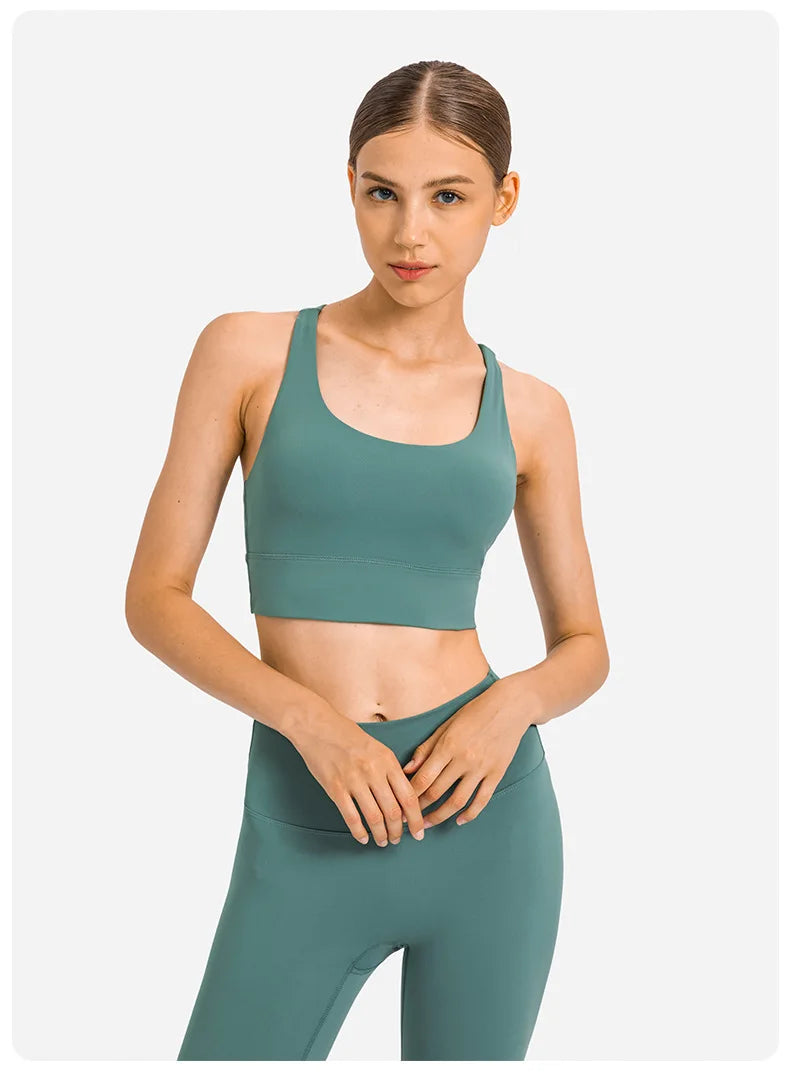 Strong Supportive Lady Workout Sports Bra Gym Clothing Leggings Bra Set