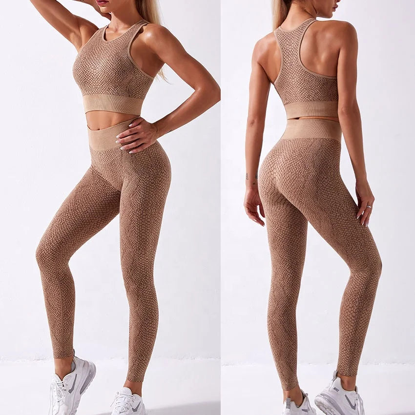 Wholesale Seamless Gym Clothing for Women Workout Yoga Set High Waist Fitness Yoga Bra Legging Set