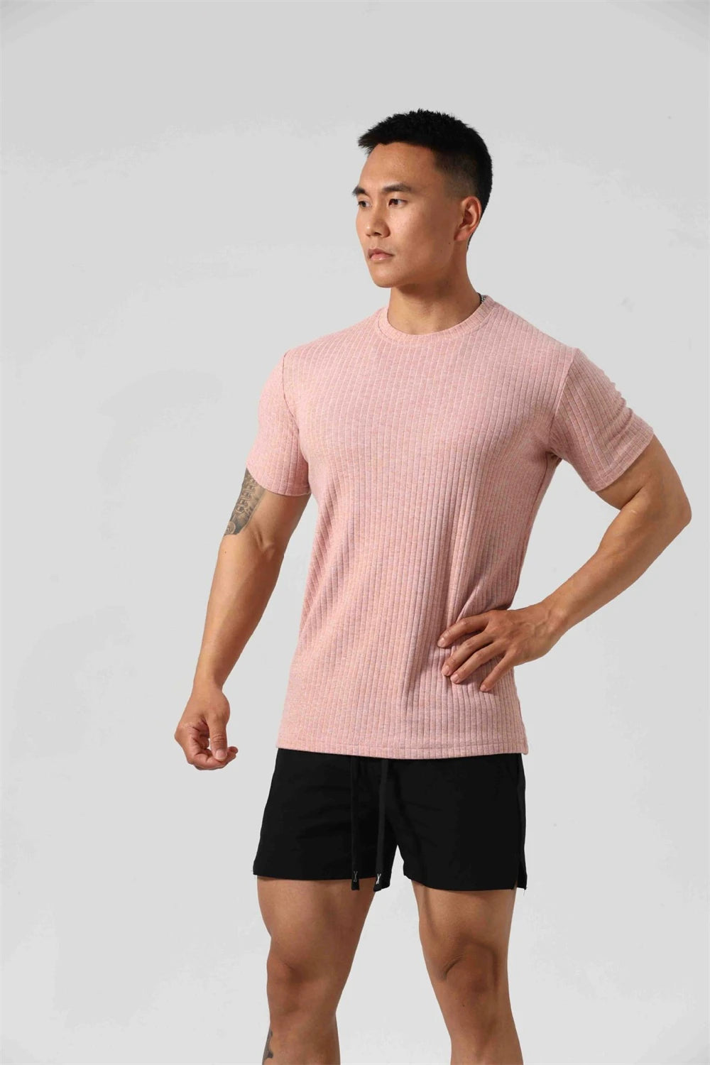 GANYANR Gym Clothing Men Running T-shirt Summer Golf Wear Active Fitness Short Sleeve Sports Bodybuilding Training Yoga Cool Tee