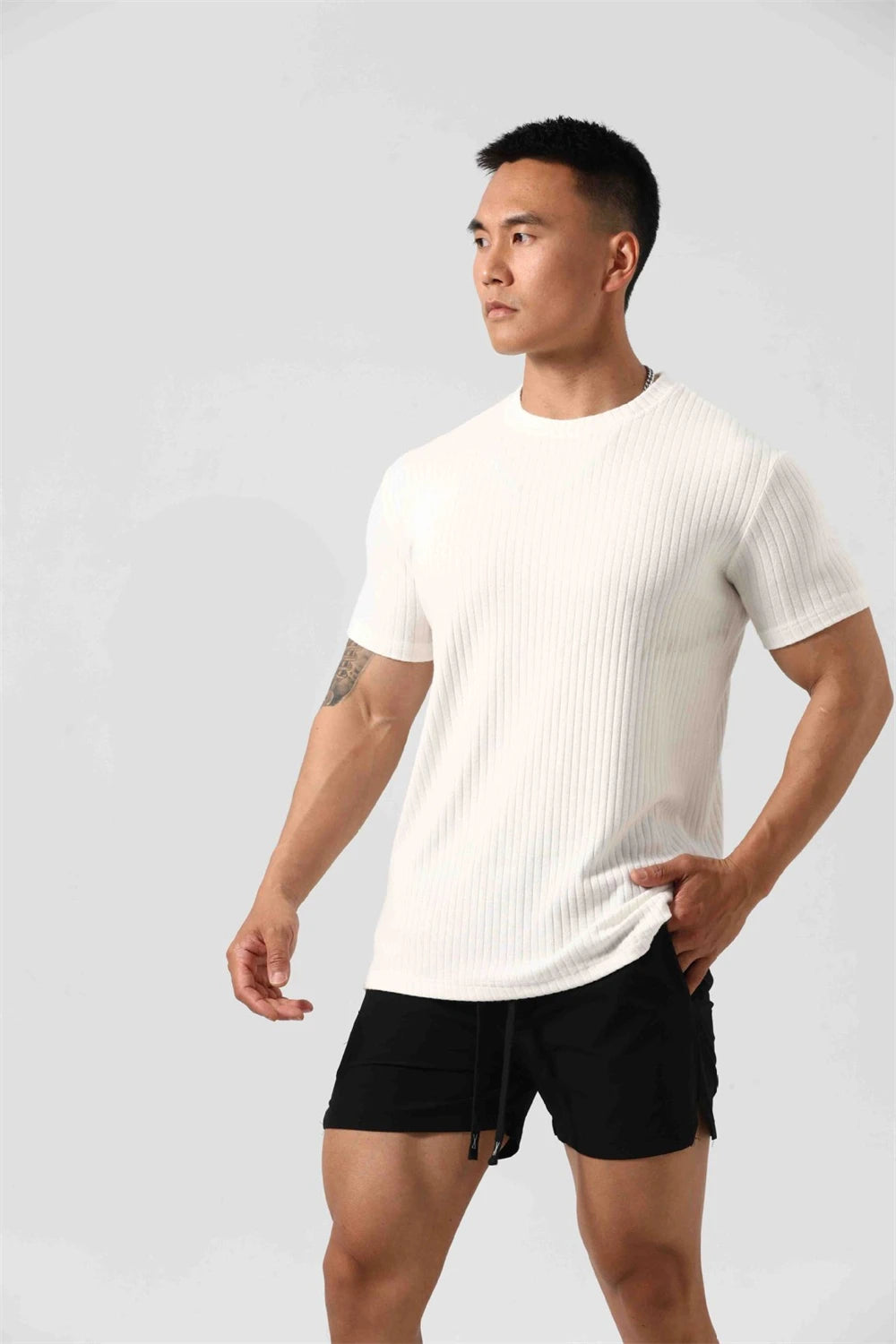 GANYANR Gym Clothing Men Running T-shirt Summer Golf Wear Active Fitness Short Sleeve Sports Bodybuilding Training Yoga Cool Tee