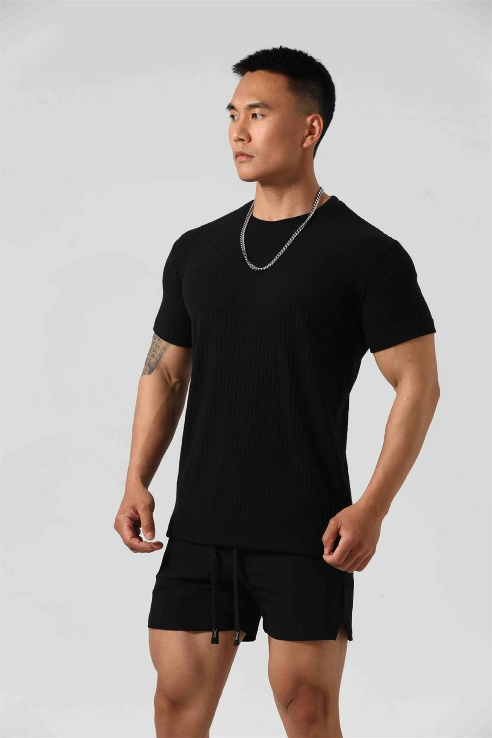 GANYANR Gym Clothing Men Running T-shirt Summer Golf Wear Active Fitness Short Sleeve Sports Bodybuilding Training Yoga Cool Tee
