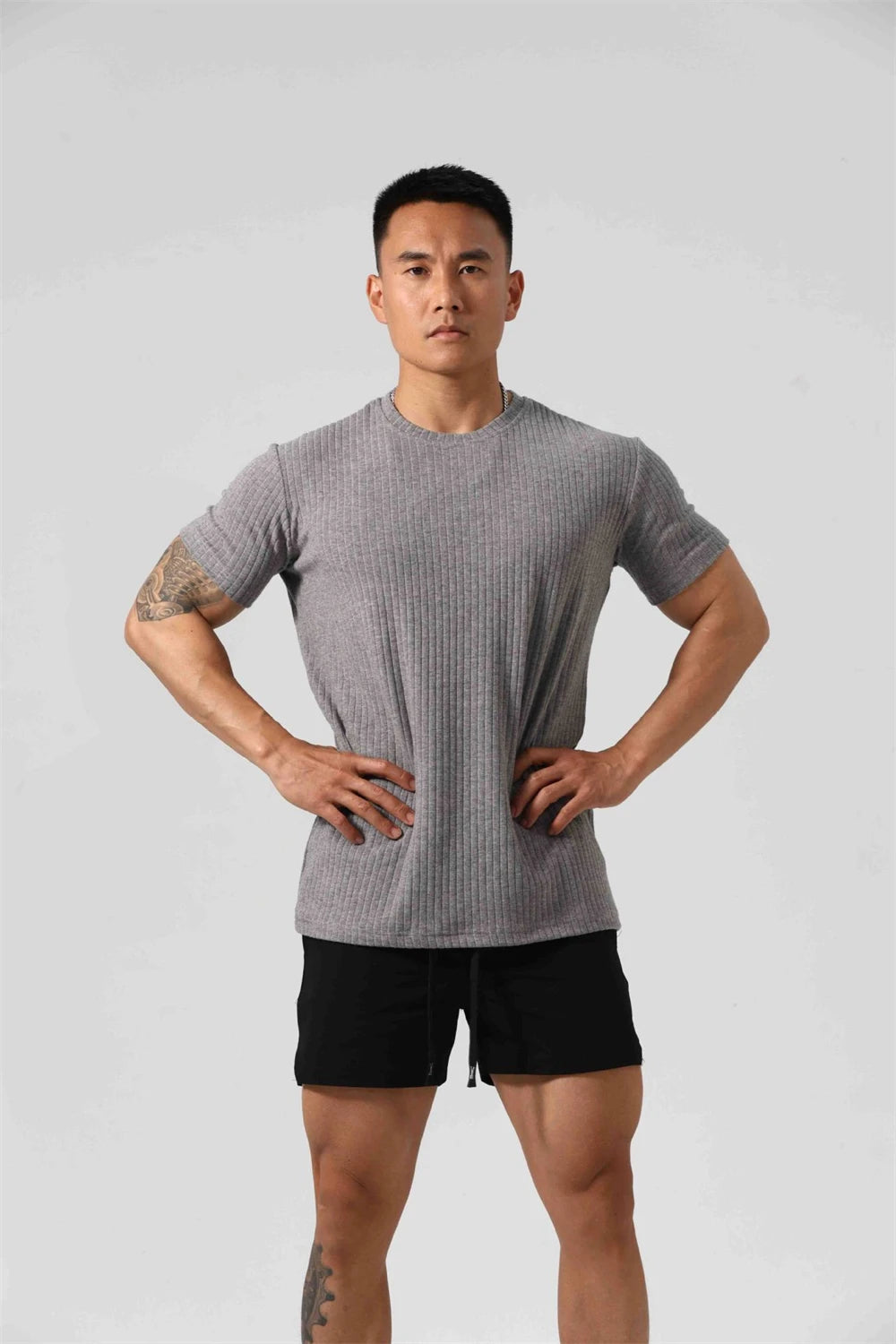 GANYANR Gym Clothing Men Running T-shirt Summer Golf Wear Active Fitness Short Sleeve Sports Bodybuilding Training Yoga Cool Tee